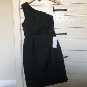 J. Crew One Shoulder Black Cocktail Dress